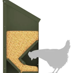 vidaXL Comedero para pollos 21 x 16 x 33 cm Verde oliva Discount