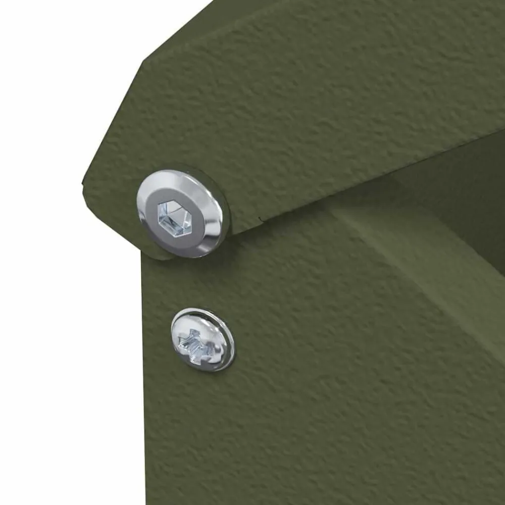 vidaXL Comedero para pollos 13 x 12 x 51 cm Verde oliva New