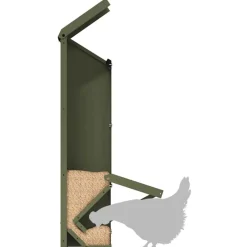 vidaXL Comedero para pollos 13 x 12 x 51 cm Verde oliva New