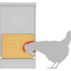 vidaXL Productos Para Mascotas-Comedero para pollos Plateado 60,5 x 29 x 51 cm