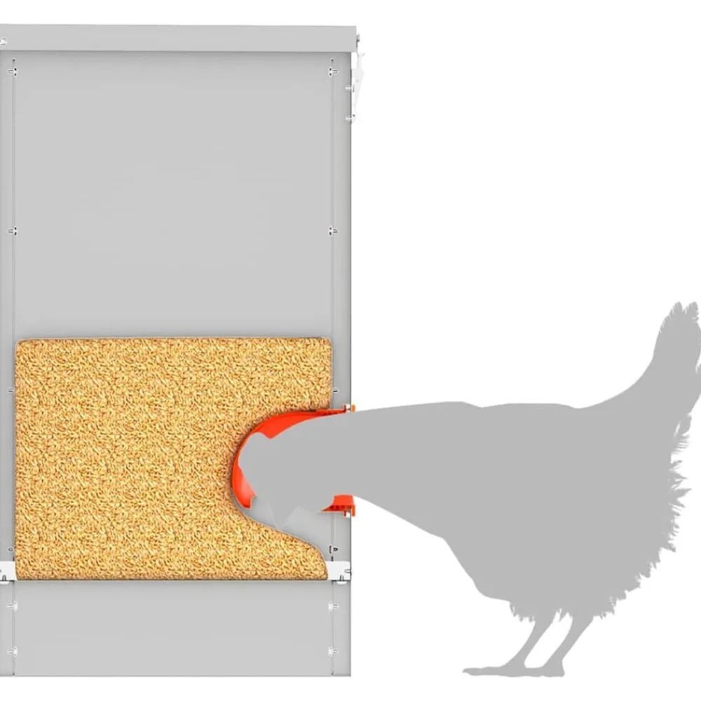 vidaXL Productos Para Mascotas-Comedero para pollos Plateado 60,5 x 29 x 51 cm