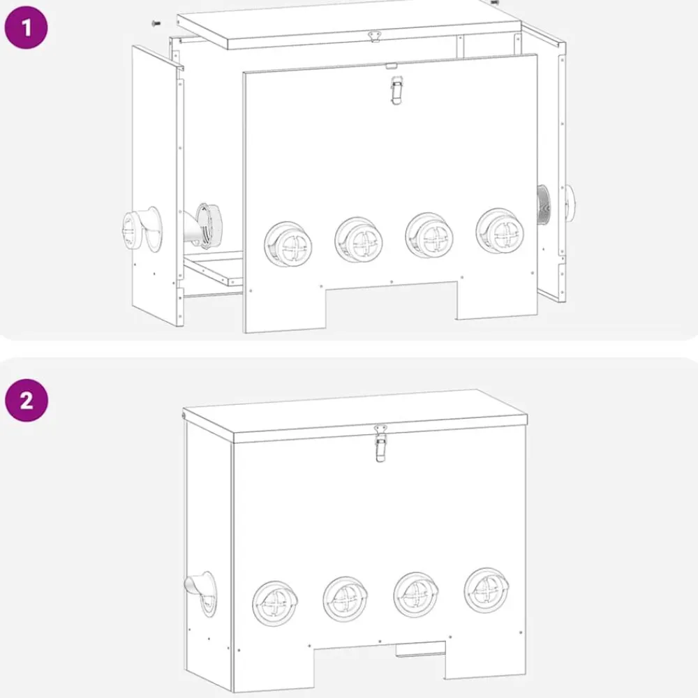 vidaXL Productos Para Mascotas-Comedero para pollos Plateado 60,5 x 29 x 51 cm