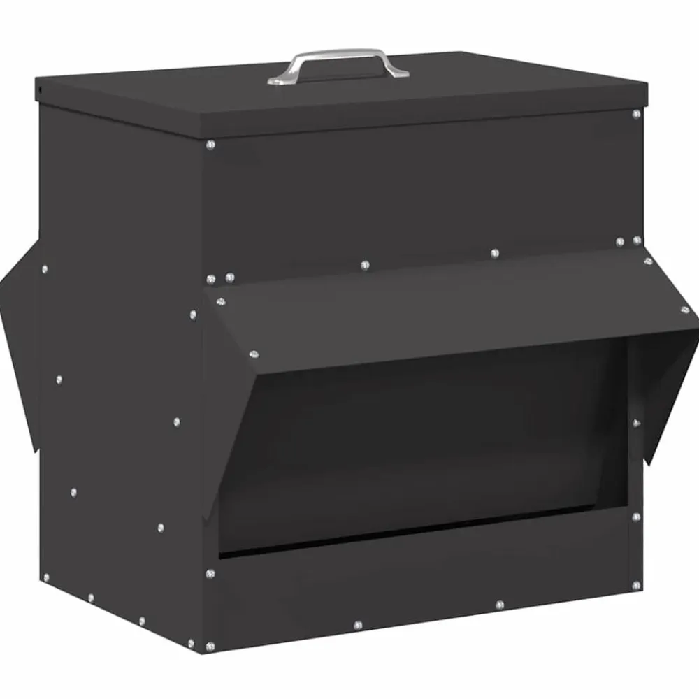 vidaXL Comedero para pollos 40,5 x 45 x 41 cm Negro Hot