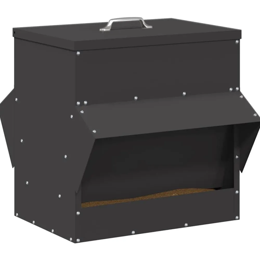 vidaXL Comedero para pollos 40,5 x 45 x 41 cm Negro Hot
