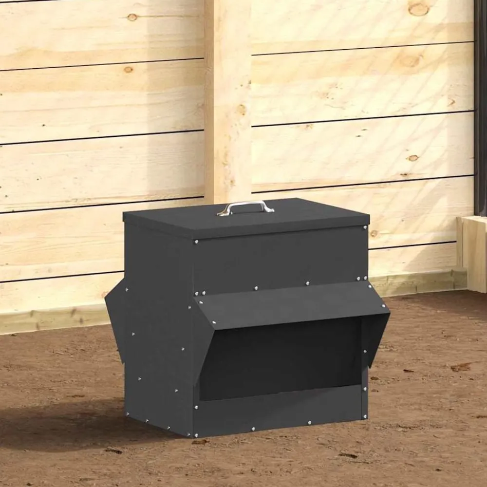 vidaXL Comedero para pollos 40,5 x 45 x 41 cm Negro Hot