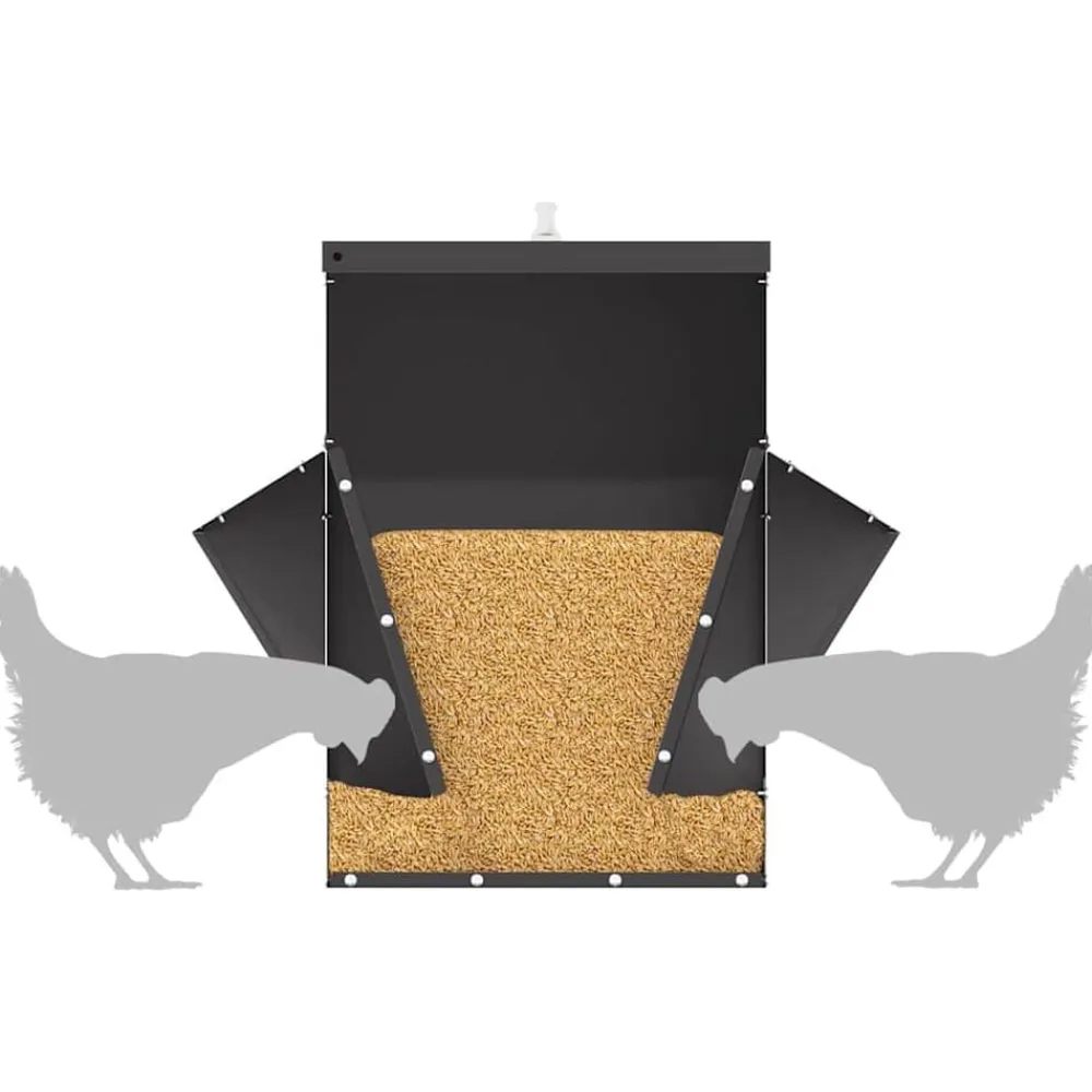 vidaXL Comedero para pollos 40,5 x 45 x 41 cm Negro Hot