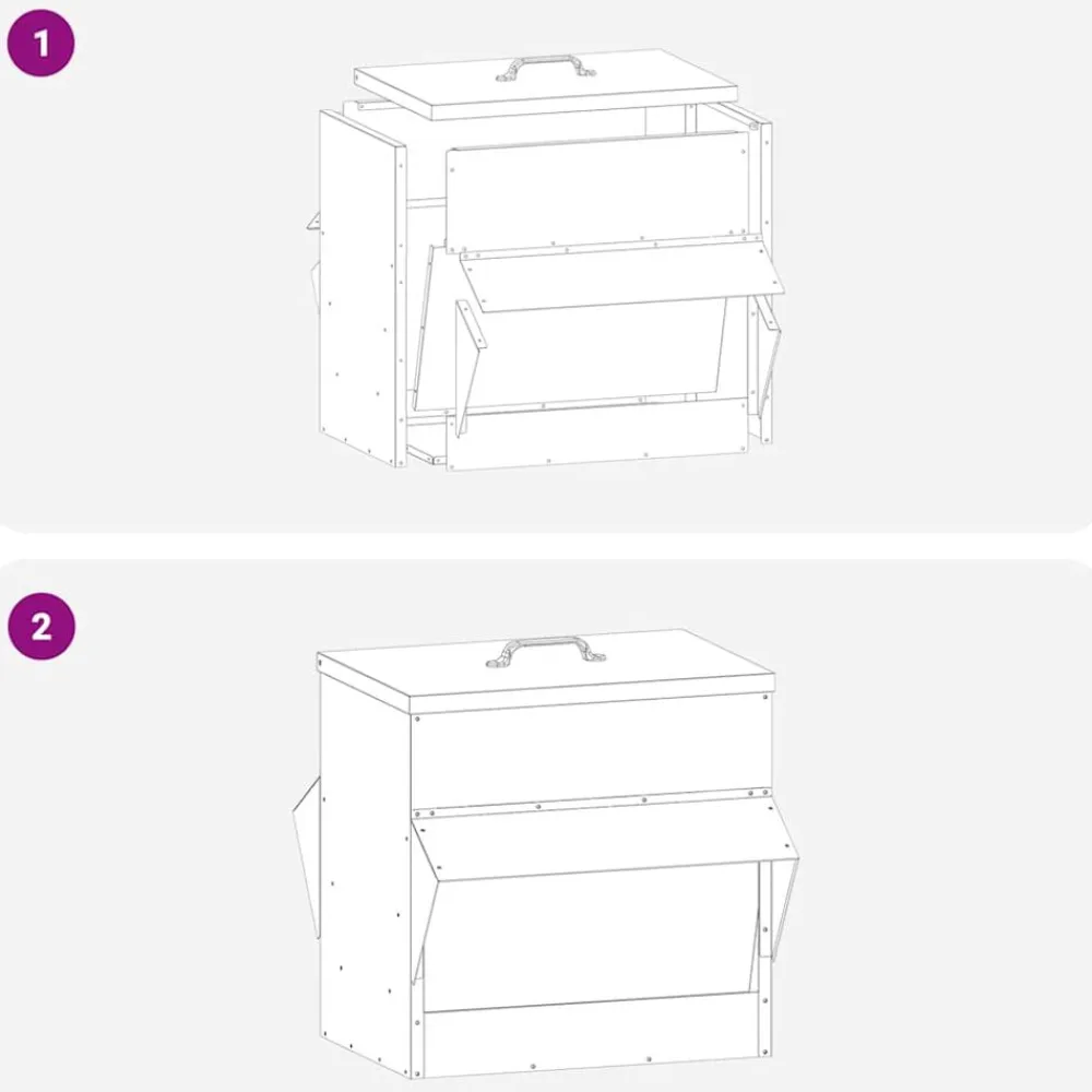 vidaXL Comedero para pollos 40,5 x 45 x 41 cm Negro Hot