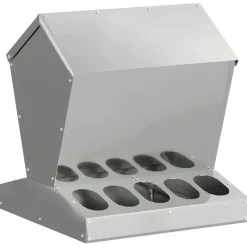 vidaXL Comedero para pollos Plateado 40 x 40 x 45 cm Acero galvanizado