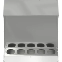 vidaXL Comedero para pollos Plateado 40 x 40 x 45 cm Acero galvanizado