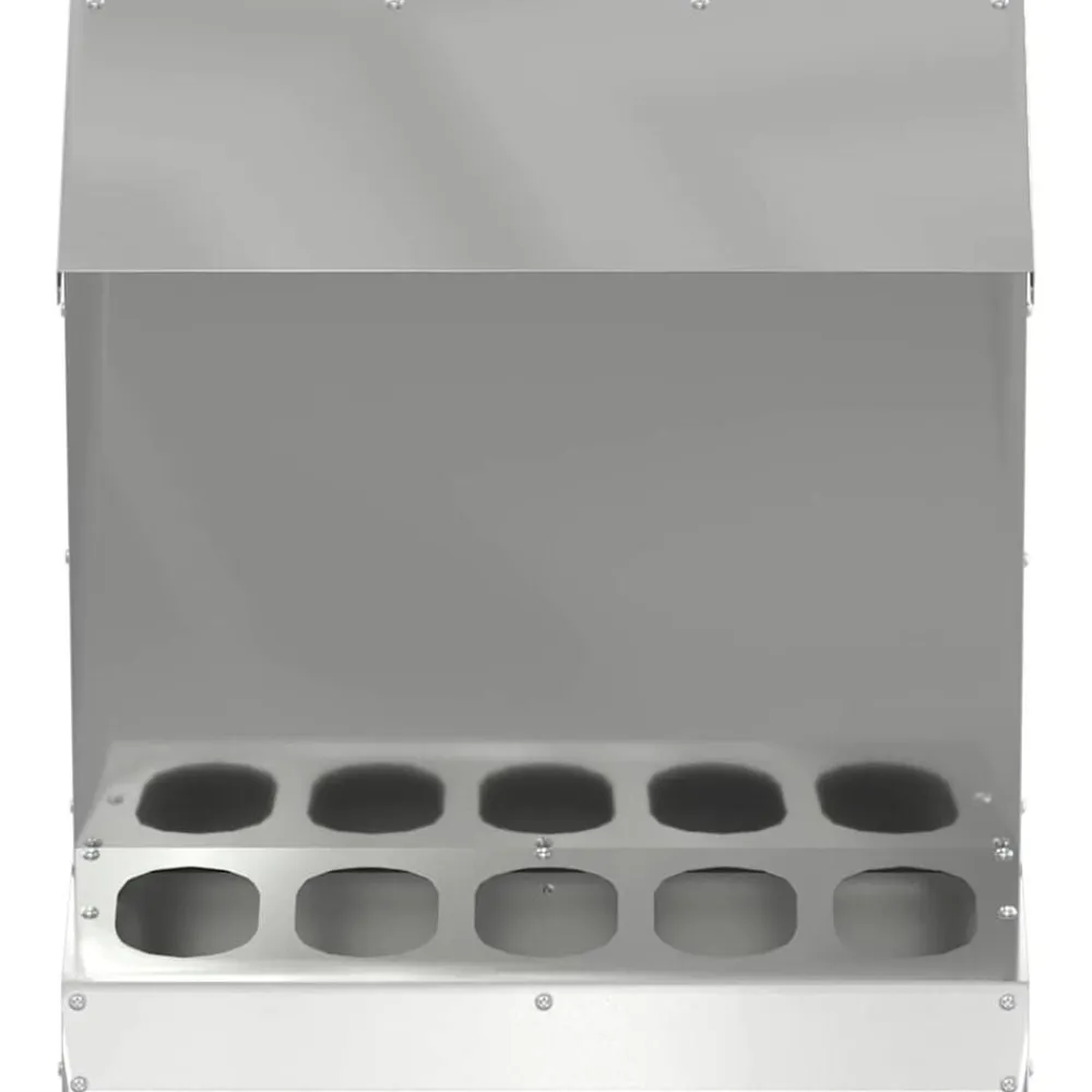 vidaXL Comedero para pollos Plateado 40 x 40 x 45 cm Acero galvanizado