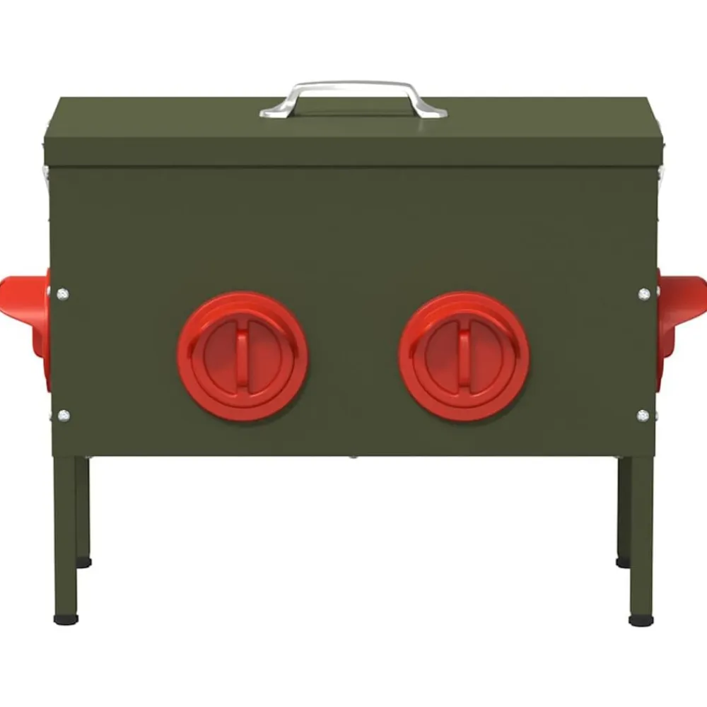 vidaXL Comedero para pollos 41,5 x 20,5 x 33 cm Verde oliva Hot