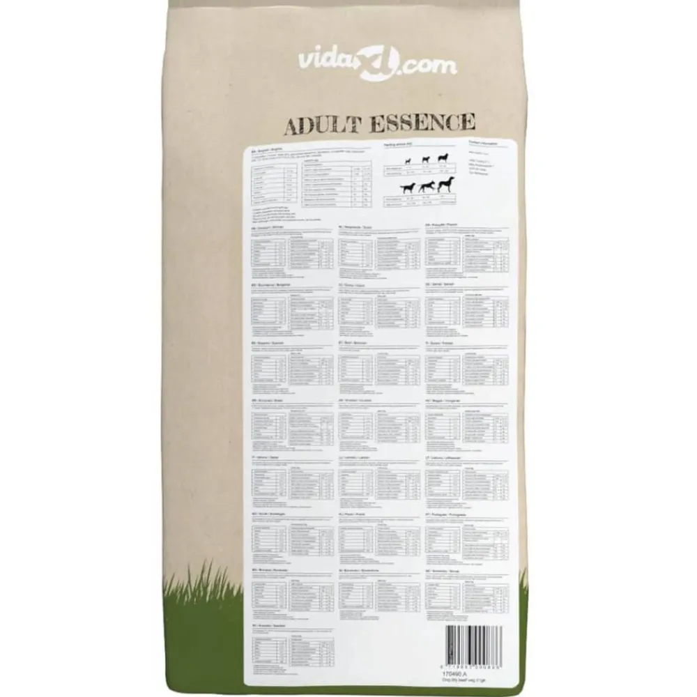 vidaXL Productos Para Mascotas-Comida seca para perros Adult Essence Beef 2 uds 30 kg