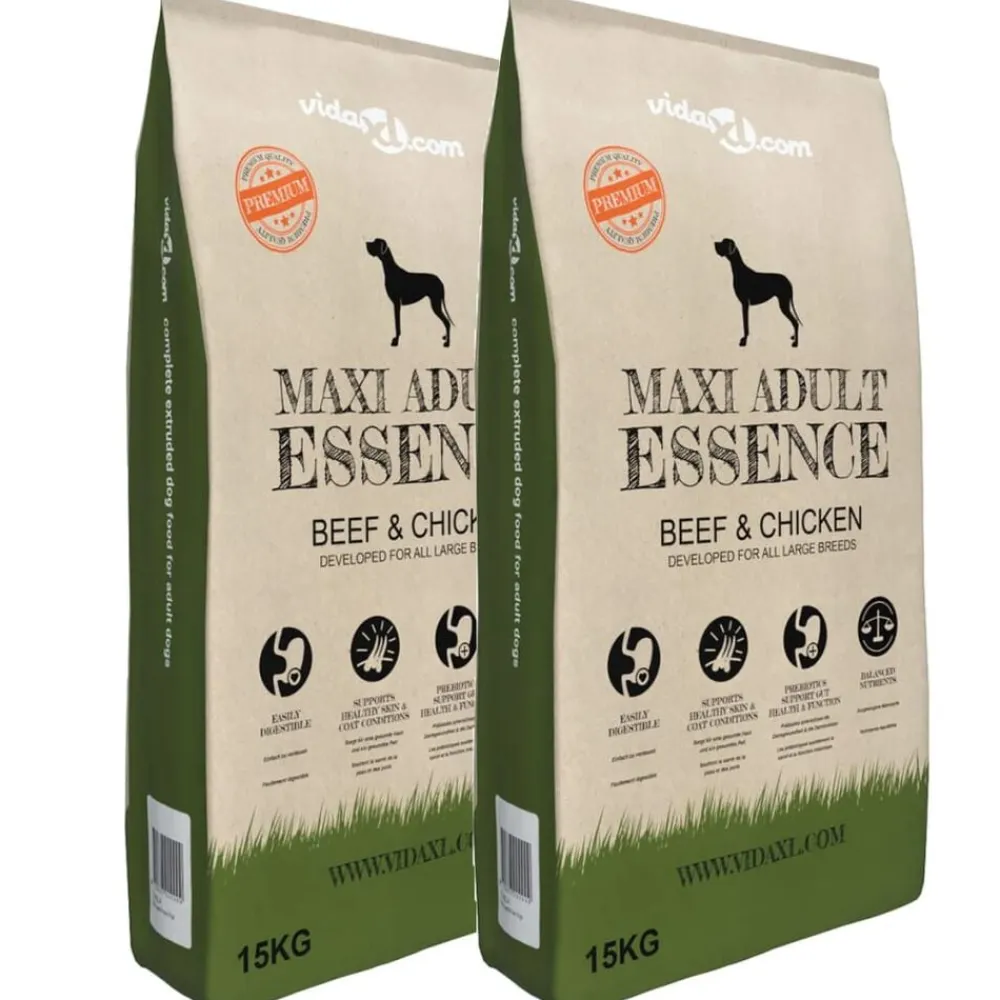 vidaXL Productos Para Mascotas-Comida seca perros Maxi Adult Essence Beef&Chicken 2 uds 30 kg