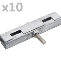 vidaXL Conector de enrejados en U para jardín 10 sets Plateado Outlet