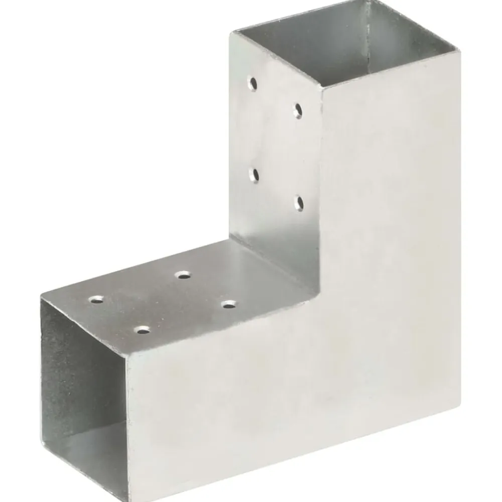 vidaXL Vallas De Jardín-Conector de postes en forma de L metal galvanizado 71x71 mm