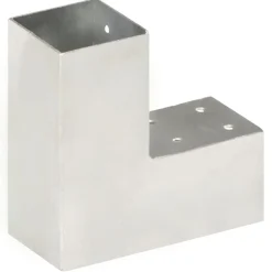 vidaXL Vallas De Jardín-Conector de postes en forma de L metal galvanizado 71x71 mm