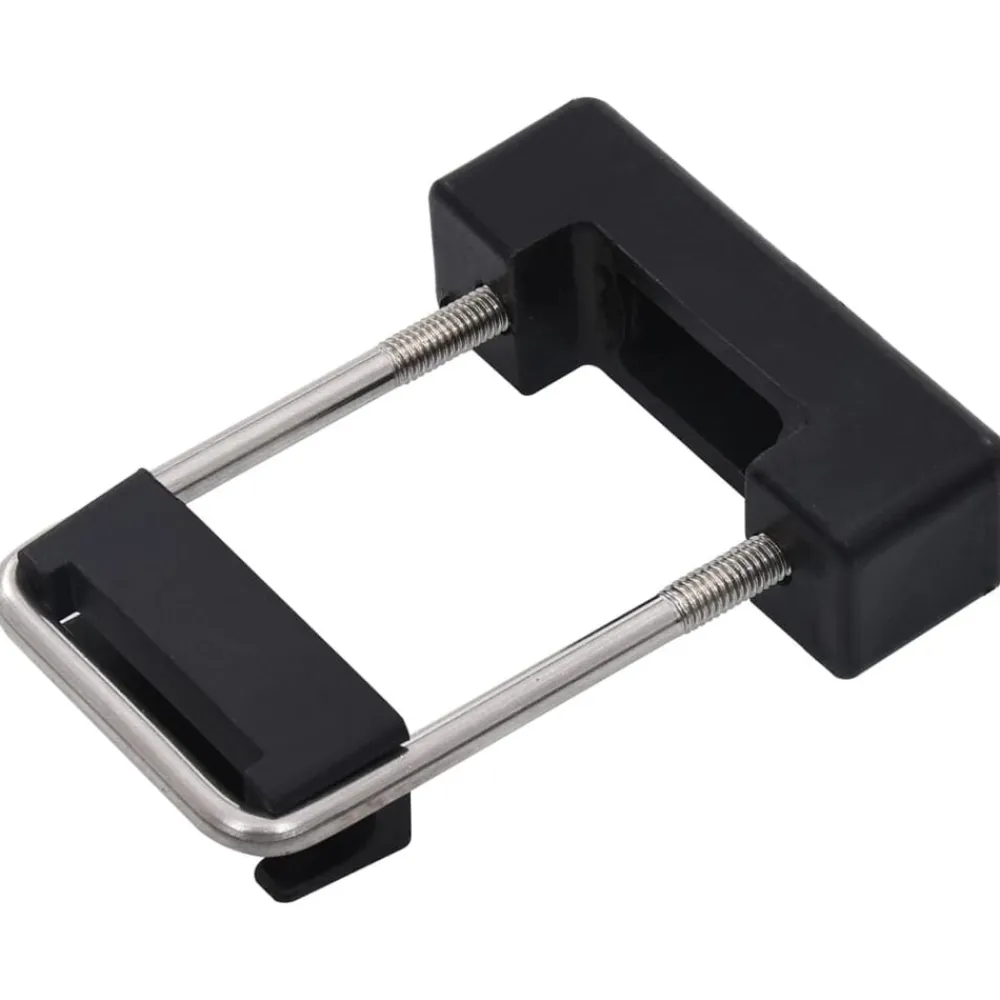 vidaXL Conector en U con plástico para postes de valla 25 sets 60x40mm Negro y plateado Sale
