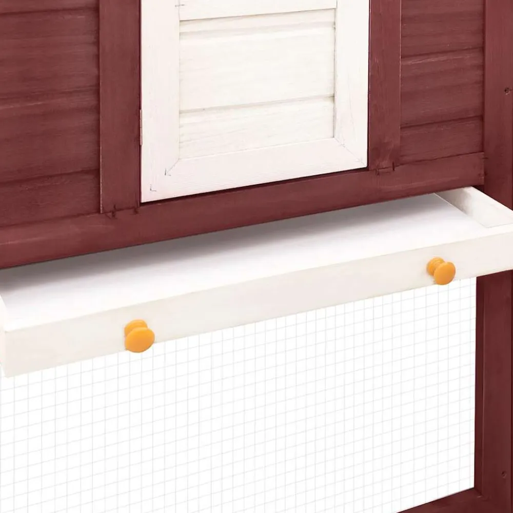 vidaXL Conejera de exterior con corredor madera de abeto y blanco Moca Best