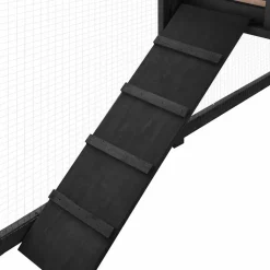 vidaXL Conejera de exterior con corredor madera de abeto Gris y blanco Sale