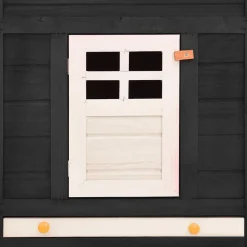vidaXL Conejera de exterior con corredor madera de abeto Gris y blanco Sale