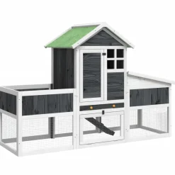 vidaXL Productos Para Mascotas-Conejera de madera maciza de pino 170x63x113 cm