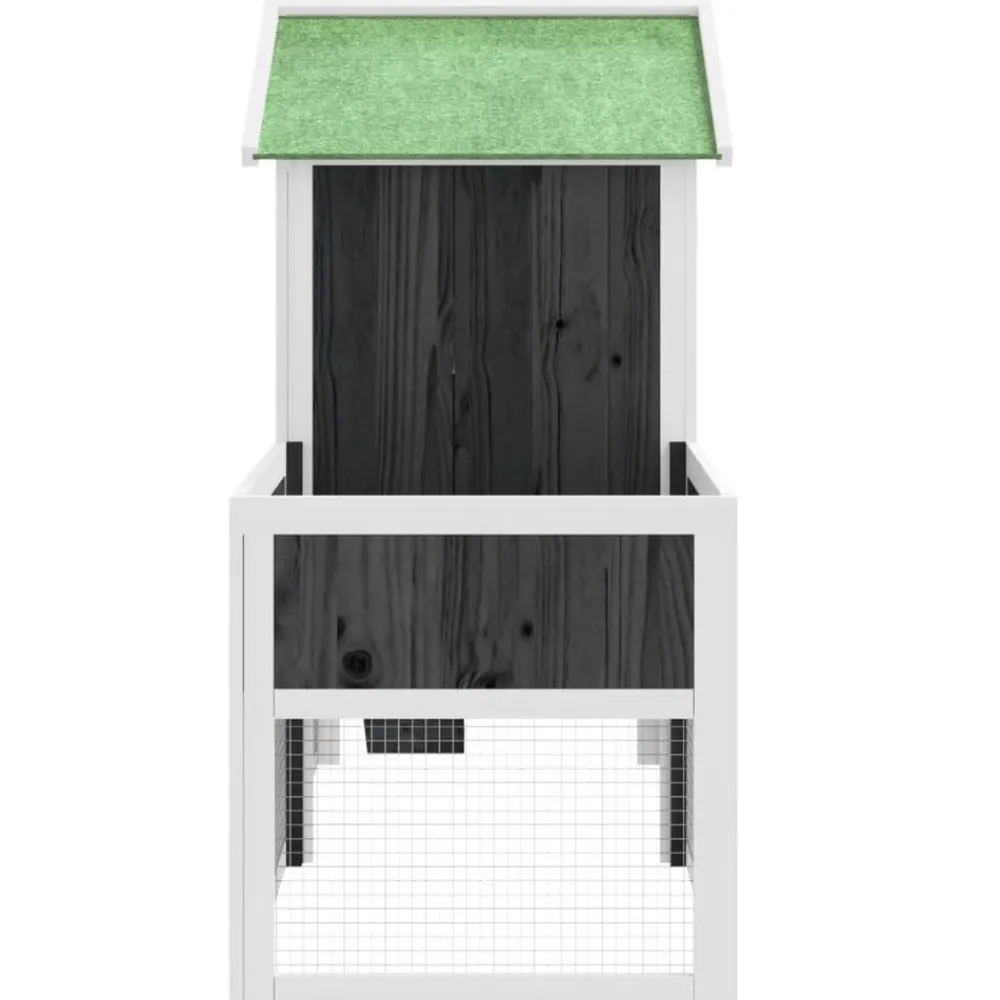 vidaXL Productos Para Mascotas-Conejera de madera maciza de pino 170x63x113 cm