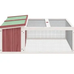 vidaXL Conejera de madera maciza de pino 117,5x97x47,5 cm Moca New