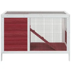 vidaXL Productos Para Mascotas-Conejera de madera maciza de pino mocha 103x44x69,5 cm