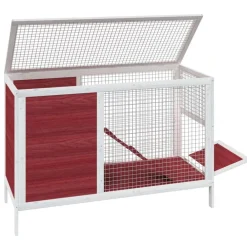 vidaXL Productos Para Mascotas-Conejera de madera maciza de pino mocha 103x44x69,5 cm