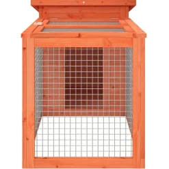 vidaXL Productos Para Mascotas-Conejera de madera maciza de pino marrón 100,5x54x55 cm