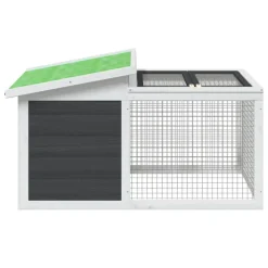 vidaXL Conejera de madera maciza de pino 100,5x54x55 cm Gris Discount