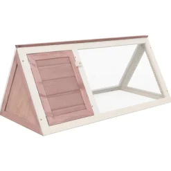 vidaXL Conejera jaula de animales de madera marrón Marrón y blanco New