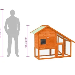 vidaXL Productos Para Mascotas-Conejera madera maciza de abeto 140x63x120 cm