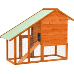 vidaXL Productos Para Mascotas-Conejera madera maciza de abeto 140x63x120 cm