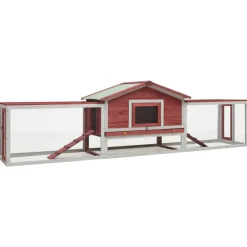 vidaXL Productos Para Mascotas-Conejera madera maciza pino y abeto 310x70x87 cm