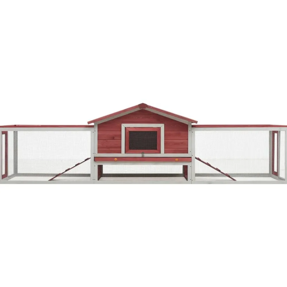 vidaXL Productos Para Mascotas-Conejera madera maciza pino y abeto 310x70x87 cm