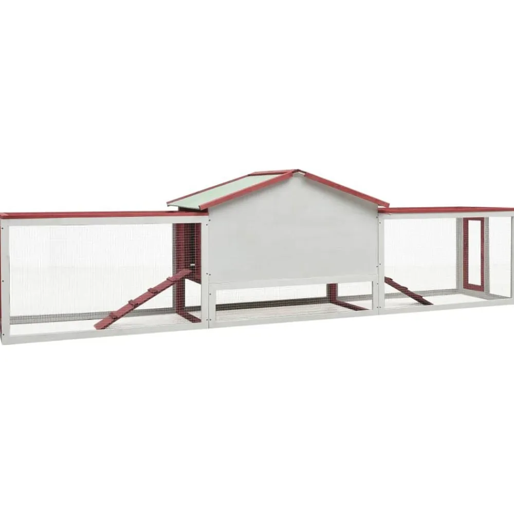 vidaXL Productos Para Mascotas-Conejera madera maciza pino y abeto 310x70x87 cm