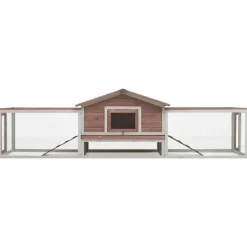 vidaXL Conejera madera maciza pino y abeto color 310x70x87 cm Moca Sale