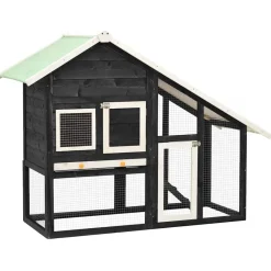 vidaXL Productos Para Mascotas-Conejera madera maciza de abeto 140x63x120 cm