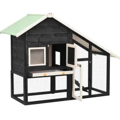 vidaXL Productos Para Mascotas-Conejera madera maciza de abeto 140x63x120 cm