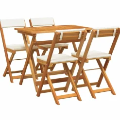 vidaXL Muebles De Jardín-Conjunto bistro 5 pcs Aceite Natural Madera de Acacia Sólida