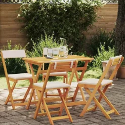 vidaXL Muebles De Jardín-Conjunto bistro 5 pcs Aceite Natural Madera de Acacia Sólida