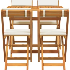 vidaXL Muebles De Jardín-Conjunto bistro 5 pcs Aceite Natural Madera de Acacia Sólida