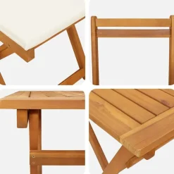 vidaXL Muebles De Jardín-Conjunto bistro 5 pcs Aceite Natural Madera de Acacia Sólida