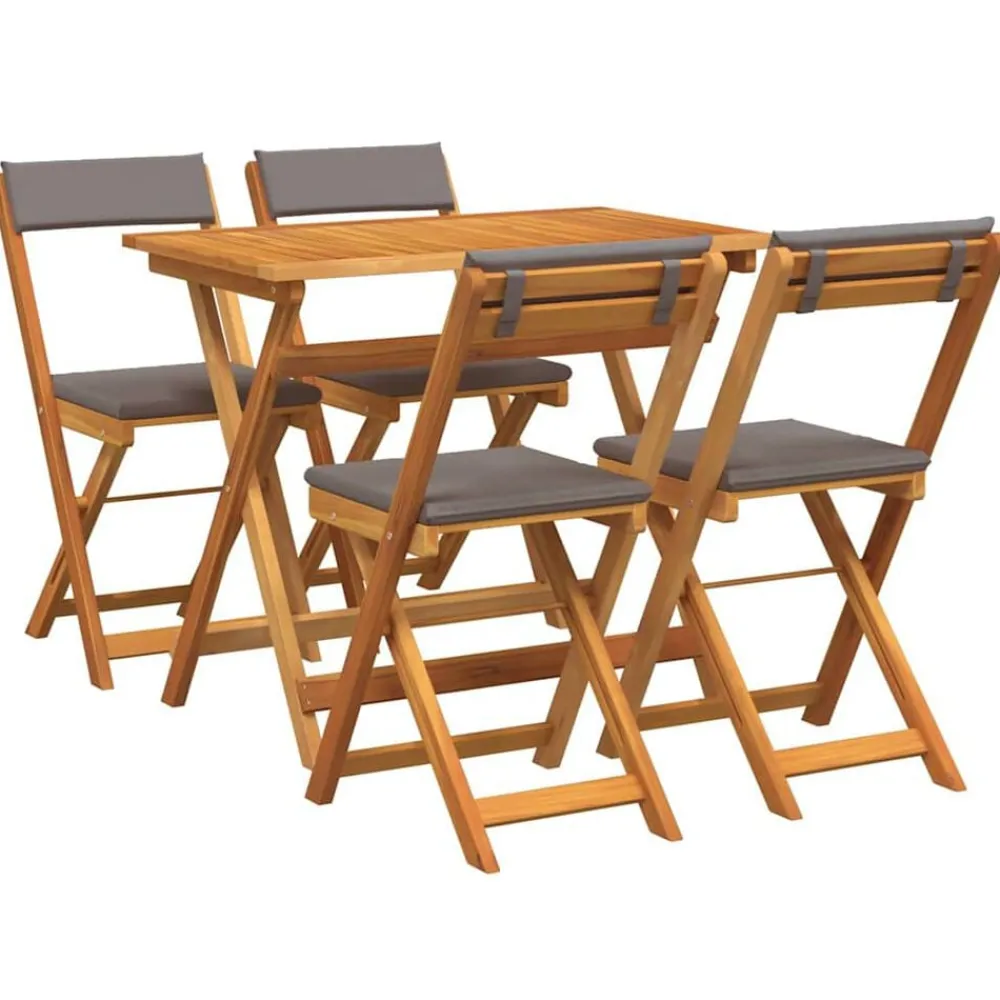 vidaXL Muebles De Jardín-Conjunto bistro 5 pcs Aceite Natural Madera de Acacia Sólida