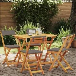 vidaXL Muebles De Jardín-Conjunto bistro 5 pcs Aceite Natural Madera de Acacia Sólida