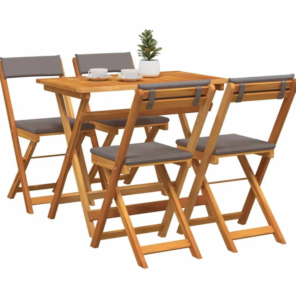 vidaXL Muebles De Jardín-Conjunto bistro 5 pcs Aceite Natural Madera de Acacia Sólida
