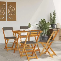 vidaXL Muebles De Jardín-Conjunto bistro 5 pcs Aceite Natural Madera de Acacia Sólida