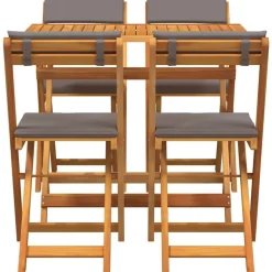 vidaXL Muebles De Jardín-Conjunto bistro 5 pcs Aceite Natural Madera de Acacia Sólida