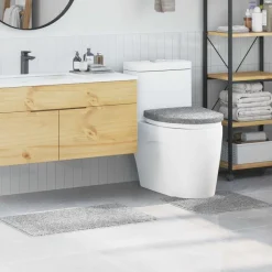 vidaXL Conjunto de alfombra de baño antideslizante 3 pcs PP Gris